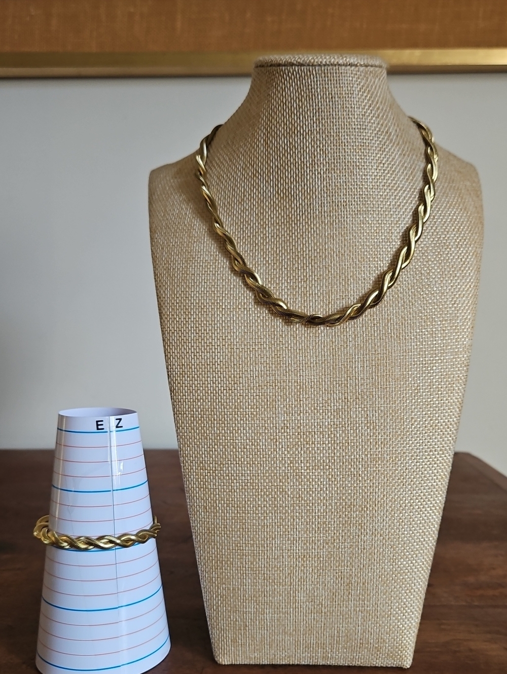 Plunder Gold-Tone Twisted Rope Necklace and Bracelet